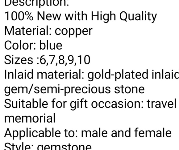 Antique Silver Color Filled Blue Zircon Big Rings - Picture 4 of 4